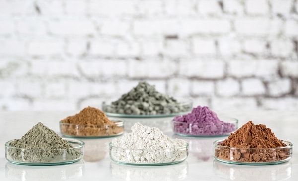 Colored Cosmetic Clays